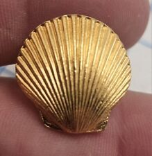 VTG Lapel Pinback Hat Pin Gold Tone Sea Shell Clam Signed DOTTY Smith  picture