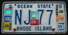 🇺🇸 1980 RHODE ISLAND - HISTORY LICENSE PLATE WITH - 10 PLUS YEAR STICKERS 🇺🇸 picture
