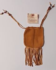 Genuine Native American Indian handmade beaded  Tobacco bag pouch leather COA picture