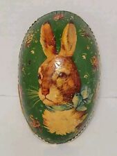 Vintage Antique Easter Rabbit Egg Candy Container Paper Mache Germany GREEN picture