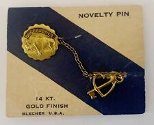 Vintage Buffalo New York 14k Gold Finish Blecher Souvenir Travel Hat Lapel Pin picture