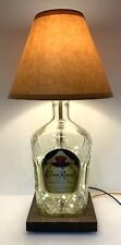 Crown Royal 1.75L Bottle TABLE LAMP Light w/Wood Base, USB Fairy Lights, Shade picture
