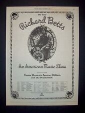 Dickey Betts Highway Call US Tour 1974 Poster Type Ad, Advert (Allman Brothers) picture