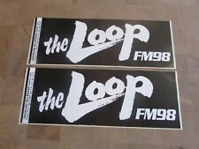 Set Of 2 NEW Vintage WLUP The Loop FM98 1980 BUMPER STICKER Chicago Radio NOS picture