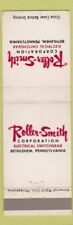 Matchbook Cover - Roller Smith Corp Electric Switches Bethlehem PA picture