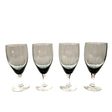 Set of 4 Fostoria Debutante Gray Tulip Wine Glasses 10 oz Drinkware picture