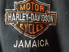 Harley Davidson Motorcycle 'Jamaica' T Shirt Men 2XL Black Embr Made USA Cotton picture