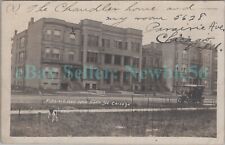 Chicago IL - DOG & EARLY AUTO AT PRAIRIE AVENUE & 56TH STREET - RPPC Postcard picture