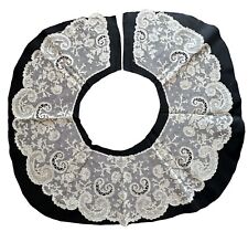 Antique  vintage Irish lace collar Carrickmacross bertha collar floral picture