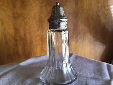 Silver Plated Top & Glass Flair Sugar Shaker / Powder Jar Vintage 6 