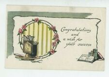 Vintage Greetings Postcard  CONGRATS    WISH FOR YOUR SUCCESS   UNPOSTED picture