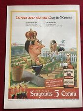 Seagram’s Five Crown Whiskey “Beet The Axis” 1940’s Print Ad - Great To Frame picture