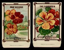 ANTIQUE 1910's BURTS SET OF 2 NASTURTIUMS  SEED PACKETS picture