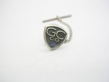 Vintage GC Co Service Award Sterling Silver Pin Tie Tack blue Sapphire picture