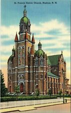 Nashua New Hampshire St. Francis Xavier Church  Antique Postcard 1930-1945 picture