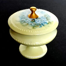 Antique Hand Painted Floral Porcelain Pedestal Trinket Box, O&EG Royal Austria picture