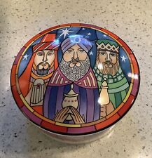 Vintage MIKASA Round Ceramic Box w/lid Christmas, Three Wise Men by Dam Scannell picture