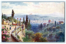 c1910 Panorama from Via Barbacane Florence Italy Oilette Tuck Art Postcard picture