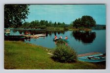 Amboy MN-Minnesota, Scenic Greetings, Fishing, Antique, Vintage Postcard picture