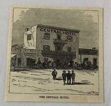 1883 magazine engraving ~  THE CENTRAL HOTEL San Antonio, Texas picture