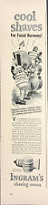 Vintage 1942 Ingram's Shaving Cream Cartoon Cans Band Print Ad Advertisement picture
