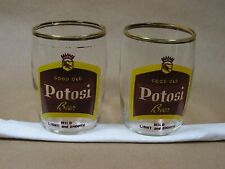 Set of two Vintage Good Old Potosi Brewing - 5oz Barrel Beer Glasses PBC L00K picture