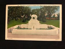 Vintage 1930's Postcard New Mexico Military Institute Bronco Fountain Roswell picture