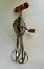 Vintage Hi Speed A&J EKCO USA Hand Beater Wood Handles Stainless Steel Body picture