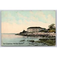 Postcard ME Portland Harbor Fort Scammel picture