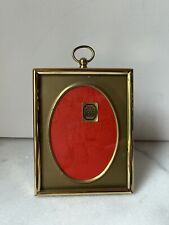 Vintage SOLID BRASS OVAL inside  PICTURE FRAME Photo Frame 4”x3.5” picture