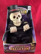 Vintage Gemmy 1998 Animated Skeleton Putting On The Ritz Cane Top Hat VIDEO picture