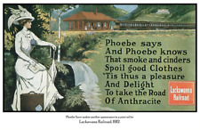 RAILROAD 5003 - Lackawanna Railroad Smoke and Cinders, 1912, Phoebe Snow 11 x 17 picture