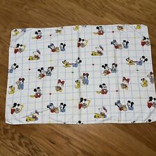 Vintage Mickey Mouse Minnie Flannel Receiving Blankey White Security Blanket picture
