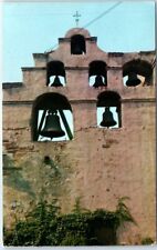 Postcard Old Bell Tower San Gabriel Mission California USA North America picture