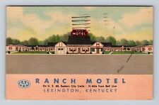 Lexington KY-Kentucky, Ranch Motel Advertising, Antique, Vintage c1954 Postcard picture