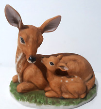 Homeco Mother Doe & Fawn Ceramic #1441 Figurine 4 1/2
