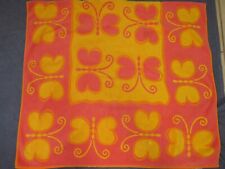 Vintage Beach Towel by PALM COVE - Pink & Orange w/ BUTTERFLIES - 100% Cotton picture