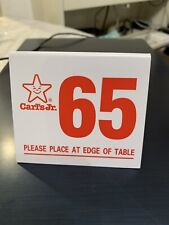 Classic Carl's Jr Table Tent Sign Number 65 picture