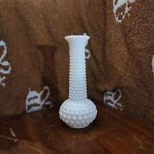 Vintage E.O. Brody Cleveland Co. Hobnail Milk Glass Bulb Vase Made In USA 7.5” picture