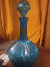 vintage MCM beautiful blue decanter bottle picture