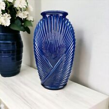Vintage Anchor Hocking Art Deco Ribbed Drape Glass Vase picture