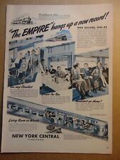 1945 NEW YORK CENTRAL The EMPIRE Rail Line vintage art print ad picture