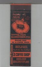 Matchbook Cover Crown Match Co. Al's Coffee Shop Bakersfield, CA picture