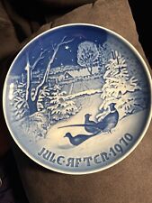 Vintage 1970 Bing & Grondahl PHEASANTS IN SNOW Annual Christmas Plate Denmark picture