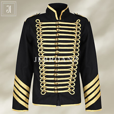 New Napoleonic Hussar Jacket Black Golden Miltary Style Gothic  Drummer Jacket picture