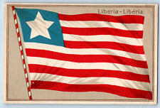 Liberia-Liberia West Africa Postcard Flag of Liberia c1920's Unposted Antique picture