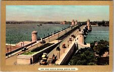 Boston MA-Massachusetts, New West Boston Bridge, Vintage Postcard picture