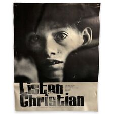 Listen Christian B Rowland Poem Hungry Boy 1968 Church Missions Poster 22