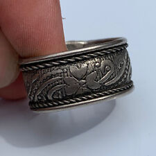 VERY RARE WEARABLE ANCIENT VIKING STERLING SILVER TWISTED RING 900-1100 AD picture