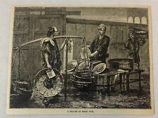 1880 magazine engraving ~ DEALER IN FRIED FISH, Japan picture